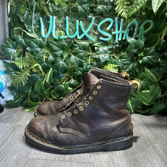Vintage Dr. Martens 1460 8 Eye Lace Up Boots Men\'s Size 8 Uk 9 US  Brown England main image 9